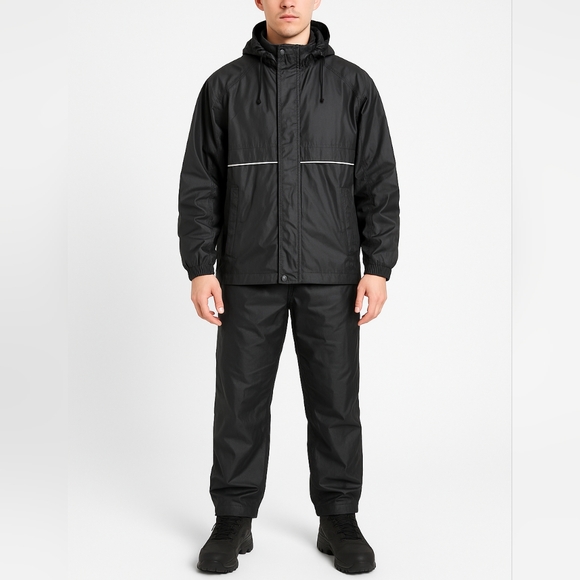 Skin360 Other - SKIN360 M 2 Piece Set Suit Jacket Pants Hidden Hood Full Zip Pockets Wind Proof